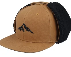 Mountain 3d Canvas Flatbrim Caramel/Black Earflap - Wild Spirit