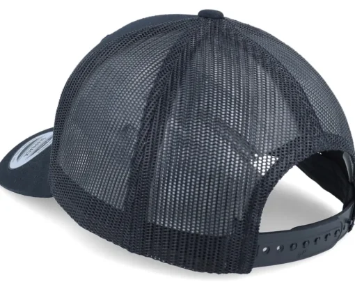 Mountain Deer Scenery Retro Black Trucker - Wild Spirit