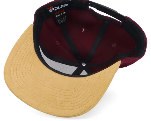 Mountain Forest Logo Box Suede Maroon Snapback - Wild Spirit