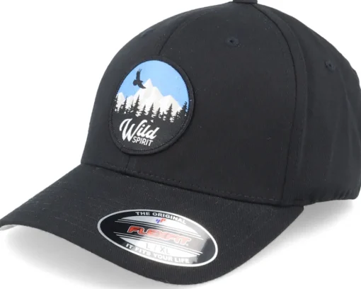Mountain Peak Eagle Patch Black Flexfit - Wild Spirit