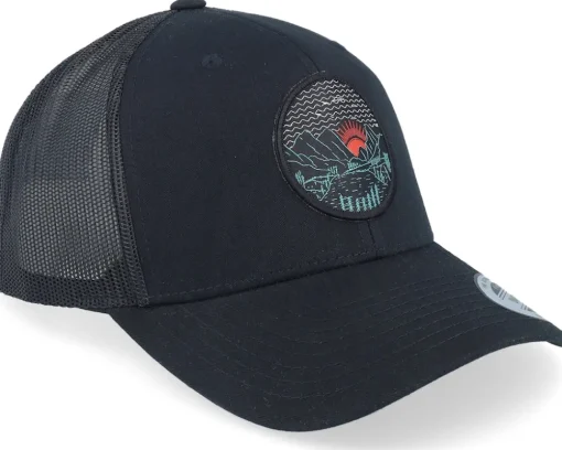 Mountain Valley Sunset Black Trucker - Wild Spirit