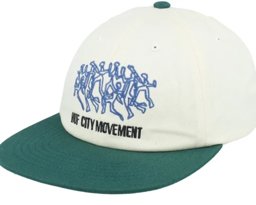 Movement 6 Panel Linen/Green Snapback - HUF