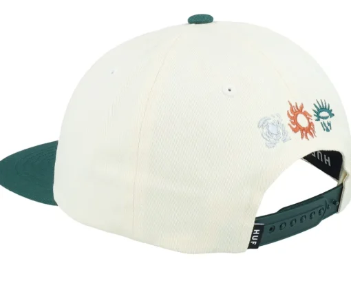 Movement 6 Panel Linen/Green Snapback - HUF