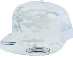 Multicam Alpine/White A-Frame Trucker Snapback - Yupoong