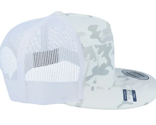 Multicam Alpine/White A-Frame Trucker Snapback - Yupoong