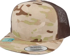 Multicam Arid/Brown A-Frame Trucker Snapback - Yupoong