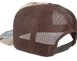 Multicam Arid/Brown A-Frame Trucker Snapback - Yupoong