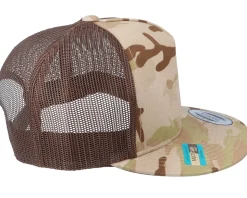 Multicam Arid/Brown A-Frame Trucker Snapback - Yupoong