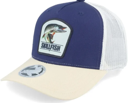 Muskellunge Muskie Navy/Ivory/Golden Trucker - Skillfish