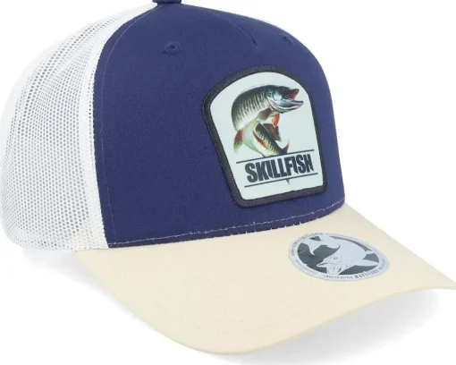 Muskellunge Muskie Navy/Ivory/Golden Trucker - Skillfish