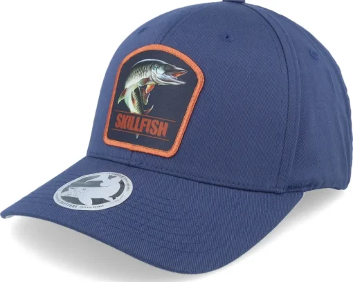 Muskellunge Muskie Wooly Combed Navy Flexfit - Skillfish
