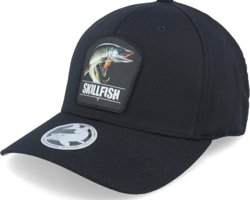 Muskellunge Muskie Wooly Combed Black Flexfit - Skillfish