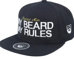 My Beard My Rules Black Snapback - Bearded Man