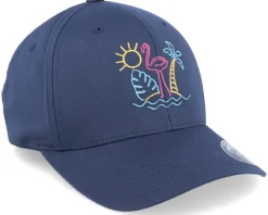 Neon Summer Beach Flamingo Navy Flexfit - Iconic