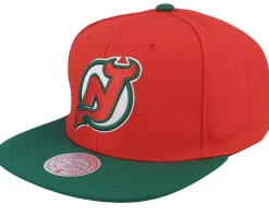 New Jersey Devils Team 2 Tone 2.0 Red/Green Snapback - Mitchell & Ness