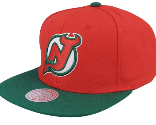 New Jersey Devils Team 2 Tone 2.0 Red/Green Snapback - Mitchell & Ness