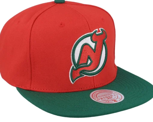 New Jersey Devils Team 2 Tone 2.0 Red/Green Snapback - Mitchell & Ness