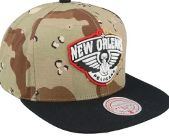 New Orleans Pelicans Choco Camo/Black Snapback - Mitchell & Ness
