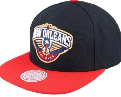 New Orleans Pelicans Core Basic Black/Red Snapback - Mitchell & Ness