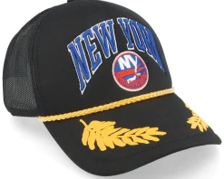 New York Islanders Gold Leaf Black Trucker - Mitchell & Ness