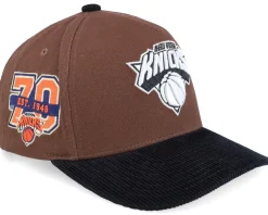 New York Knicks Brown Black Pink Brown A-frame Adjustable - Mitchell & Ness