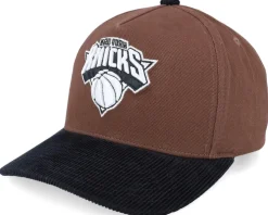 New York Knicks Brown Black Pink Brown A-frame Adjustable - Mitchell & Ness