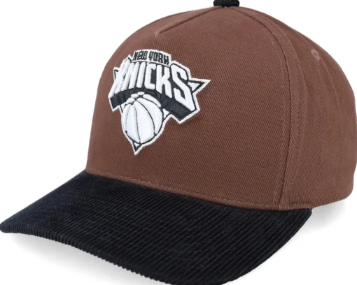 New York Knicks Brown Black Pink Brown A-frame Adjustable - Mitchell & Ness