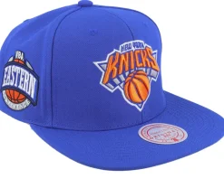 New York Knicks Conference Patch Blue Snapback - Mitchell & Ness