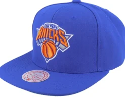 New York Knicks Conference Patch Blue Snapback - Mitchell & Ness
