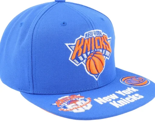 New York Knicks Front Face Blue Snapback - Mitchell & Ness