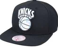 New York Knicks Iridescent Xl Logo Hwc Black Snapback - Mitchell & Ness
