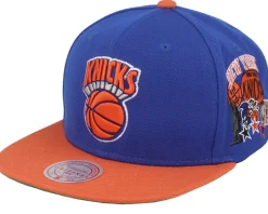 New York Knicks Patch Overload Blue/Orange Snapback - Mitchell & Ness