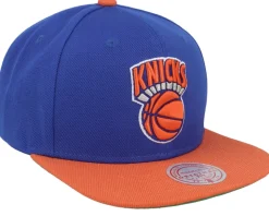 New York Knicks Patch Overload Blue/Orange Snapback - Mitchell & Ness