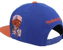 New York Knicks Patch Overload Blue/Orange Snapback - Mitchell & Ness