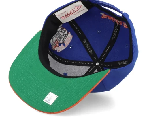 New York Knicks Patch Overload Blue/Orange Snapback - Mitchell & Ness