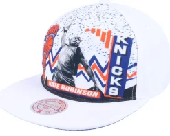 New York Knicks 90's Playa John Starks White Snapback - Mitchell & Ness