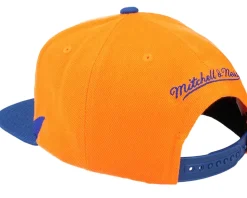 New York Knicks Sharktooth Orange/Royal Snapback - Mitchell & Ness