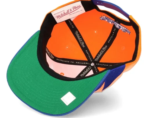 New York Knicks Sharktooth Orange/Royal Snapback - Mitchell & Ness
