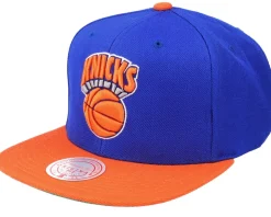 New York Knicks Team 2 Tone Blue/Orange Snapback - Mitchell & Ness