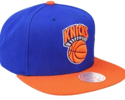 New York Knicks Team 2 Tone Blue/Orange Snapback - Mitchell & Ness