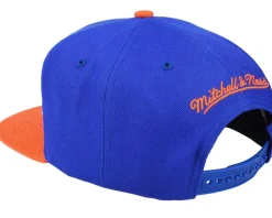 New York Knicks Team 2 Tone Blue/Orange Snapback - Mitchell & Ness