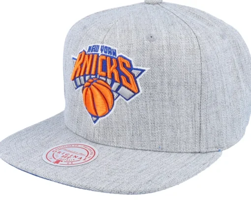 New York Knicks Team Heather 2.0 Grey Heather Snapback - Mitchell & Ness