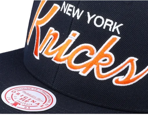 New York Knicks Team Script 2.0 Black Snapback - Mitchell & Ness