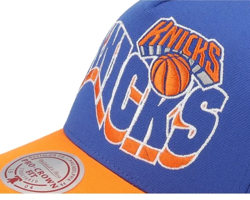 New York Knicks Wavy Pro Blue/Orange A-frame Adjustable - Mitchell & Ness