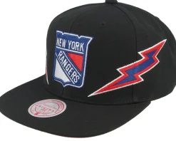 New York Rangers Double Trouble Vintage Black Snapback - Mitchell & Ness