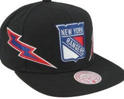 New York Rangers Double Trouble Vintage Black Snapback - Mitchell & Ness