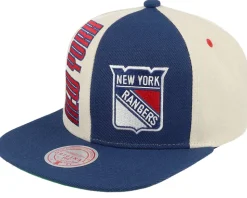 New York Rangers Pop Panel Off White/Navy Snapback - Mitchell & Ness
