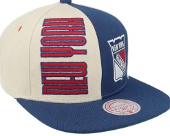 New York Rangers Pop Panel Off White/Navy Snapback - Mitchell & Ness
