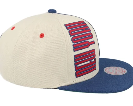 New York Rangers Pop Panel Off White/Navy Snapback - Mitchell & Ness