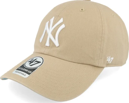 New York Yankees Ballpark Clean Up Khaki/White Dad Cap - 47 Brand